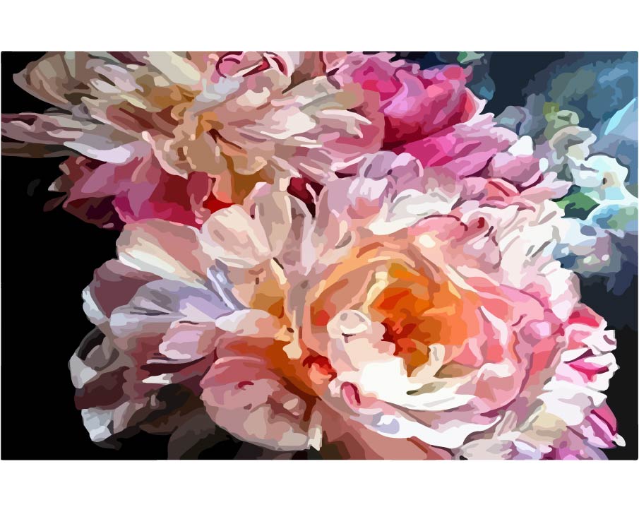 Pink Peonies Flowers Paint by Number Kit