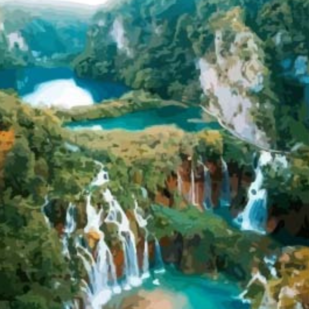 Croatian Waterfall Paint by Numbers Kit