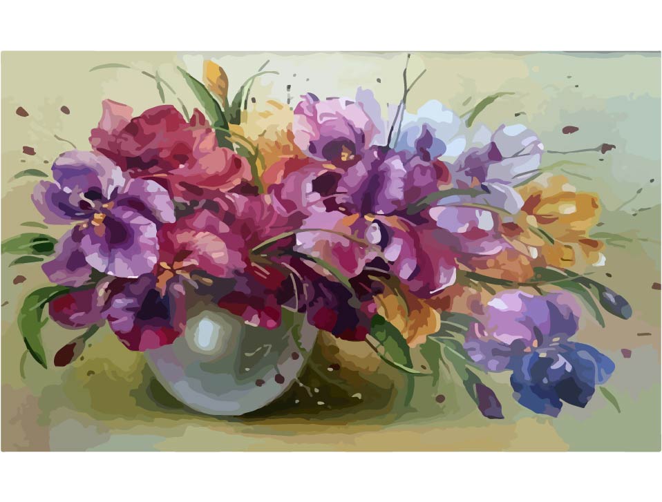 Purple Irises Bouquet Paint by Numbers Kit