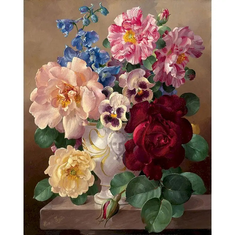 Floral Paint by Numbers Still Life