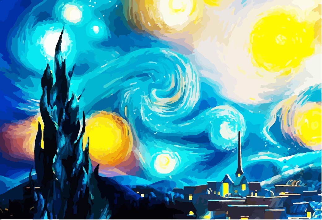 Starry Night Paint by Numbers Kit
