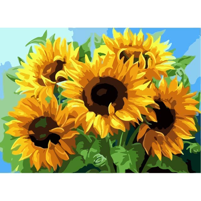 Sunflowers Bouquet Paint by Numbers Kit