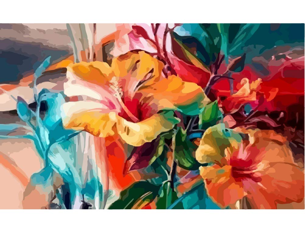 Tropical Flowers Hibiscus Paint by Numbers Kit