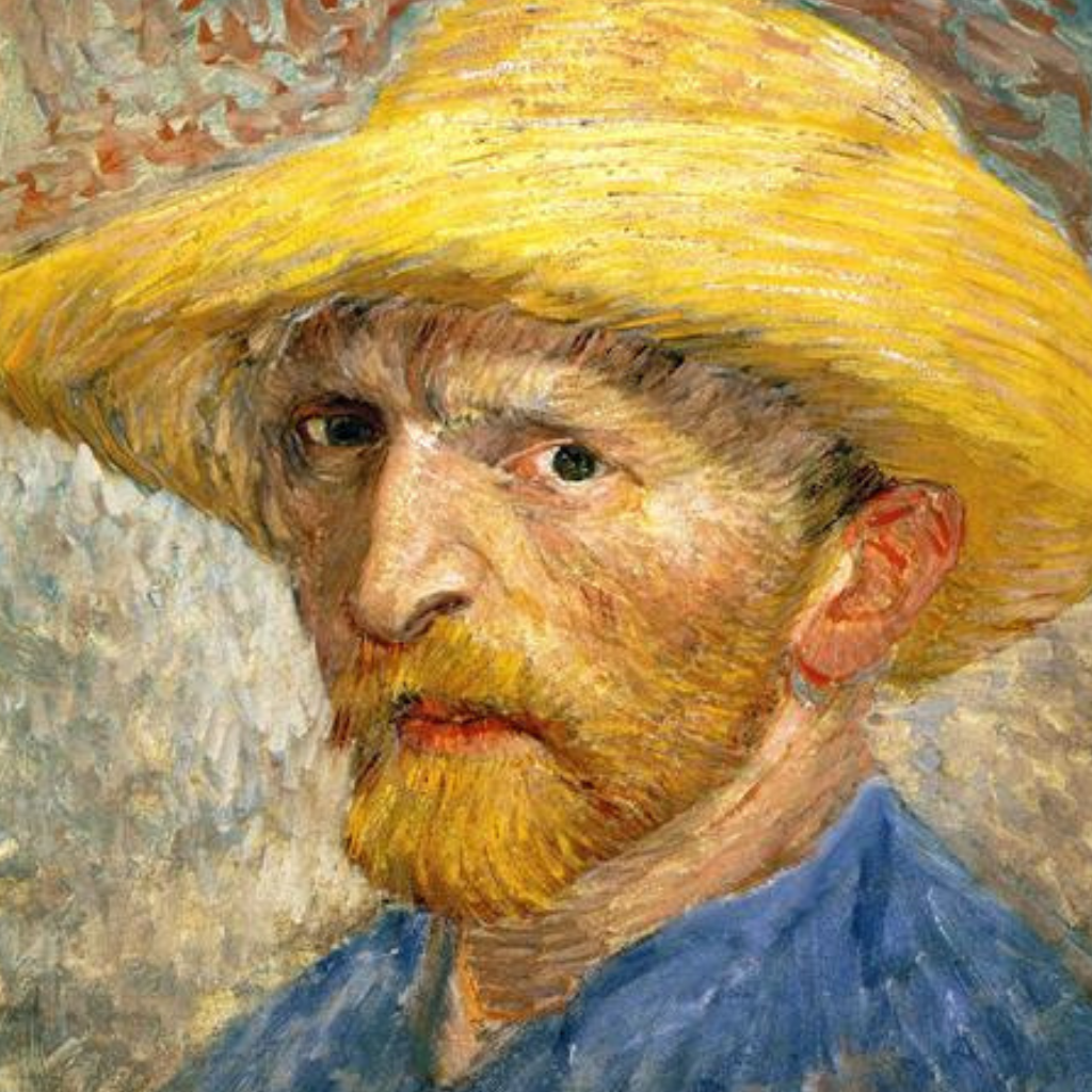 Vincent Van Gogh Portrait in Yellow Hat Paint by Numbers Close Up