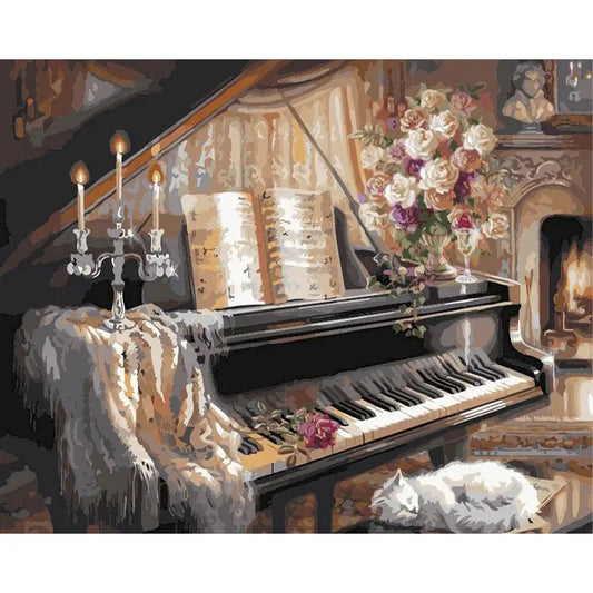 Harmony of Tranquility Grand Piano Paint by Numbers Kit