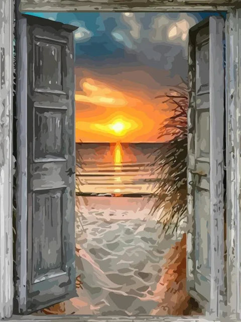 Door to Paradise Beach Paint by Numbers Kit