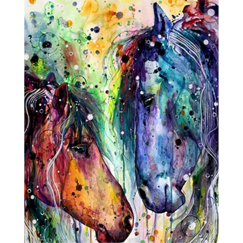 Abstract Horses Nose to Nose Paint by Numbers Kit