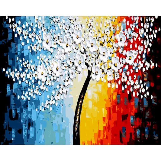 Abstract Flowering Tree Paint by Numbers Kit