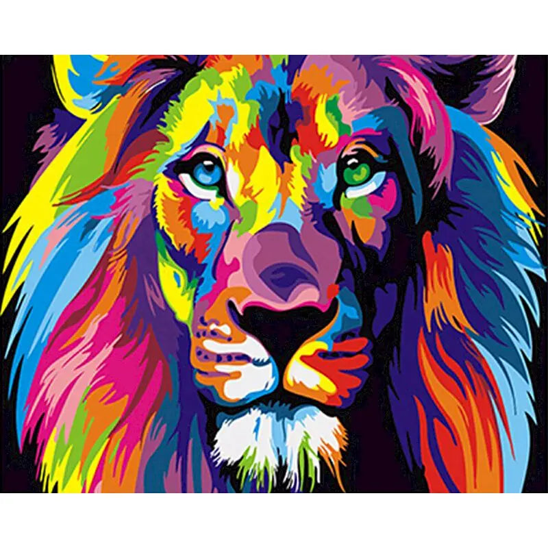 Abstract Colorful Lion Paint by Numbers Kit
