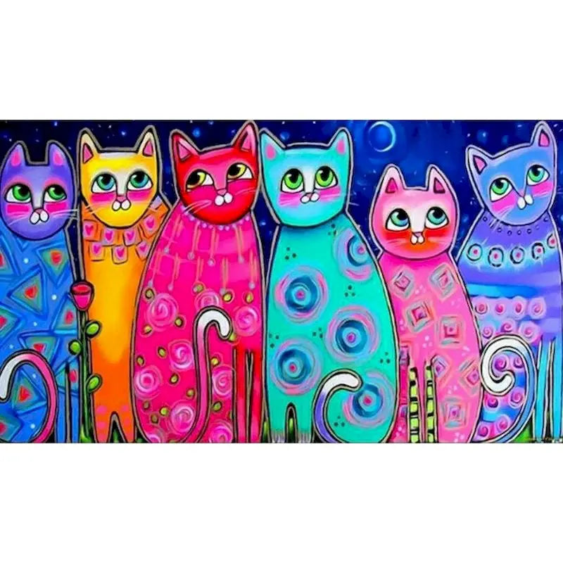 Fun Colorful Cats Paint by Numbers Kit